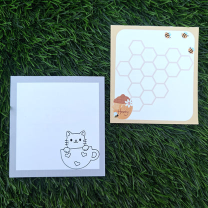 Cat & Honey - Magnetic Notepad - Pack of 2 Notepads