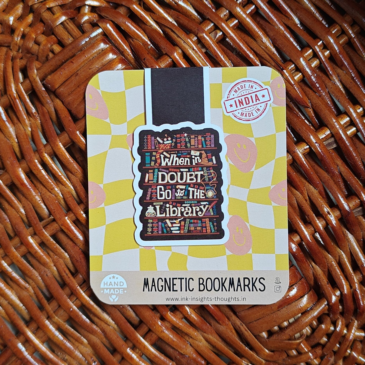 When in doubt, go to the library - Magnetic Bookmark